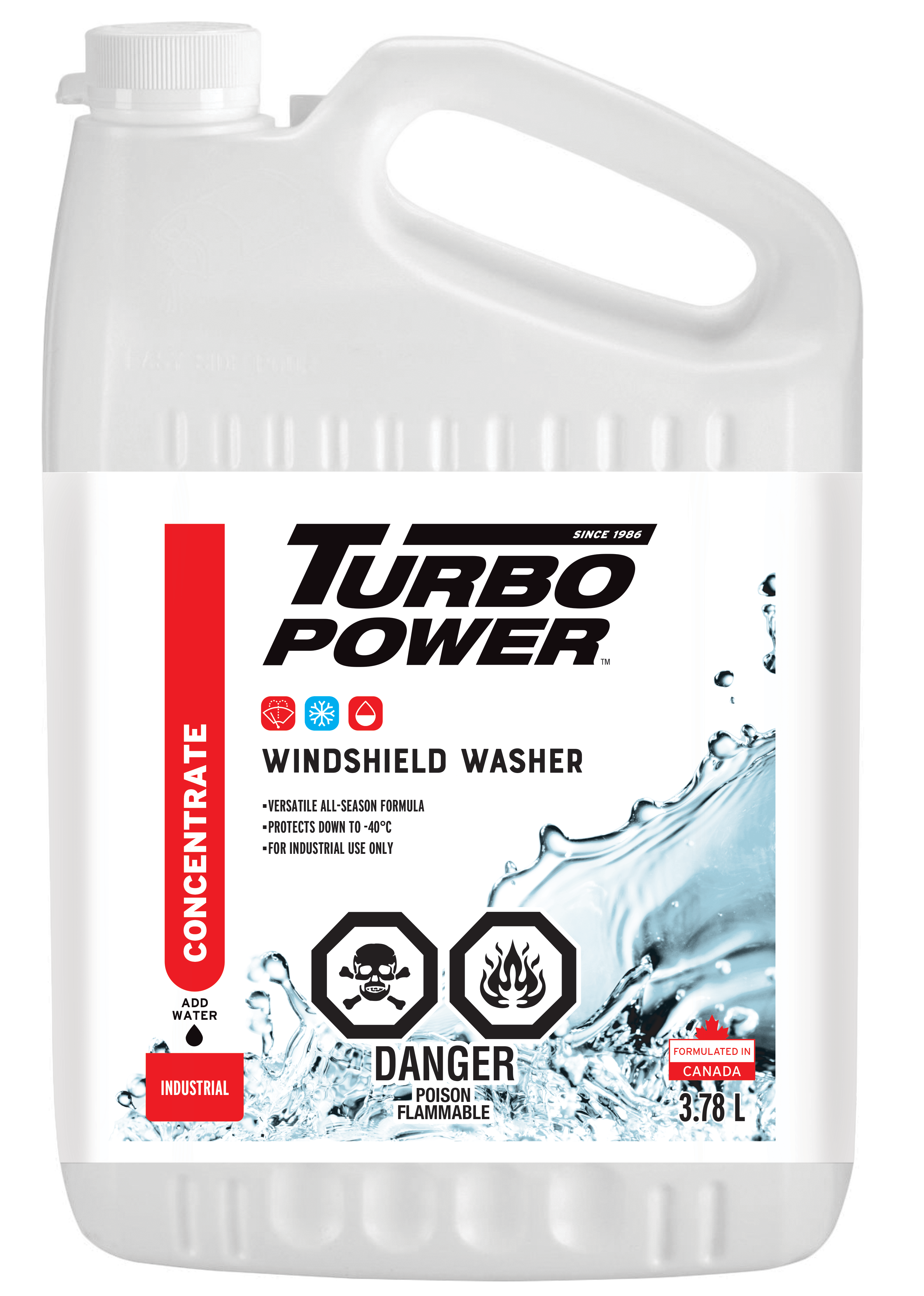 Recochem Turbo Power® Premium Windshield Washer & De-Icer Fluid, Jug, 3.78  L